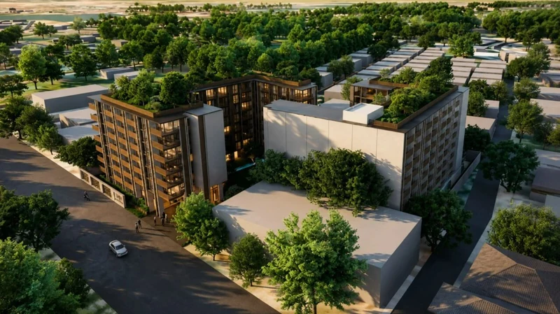 The GENS by Botanica — aerial view of the site in Sri Sunthon