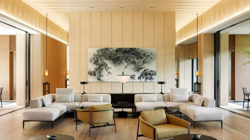 The GENS by Botanica — residents&rsquo; lounge opening to the garden, visualisation